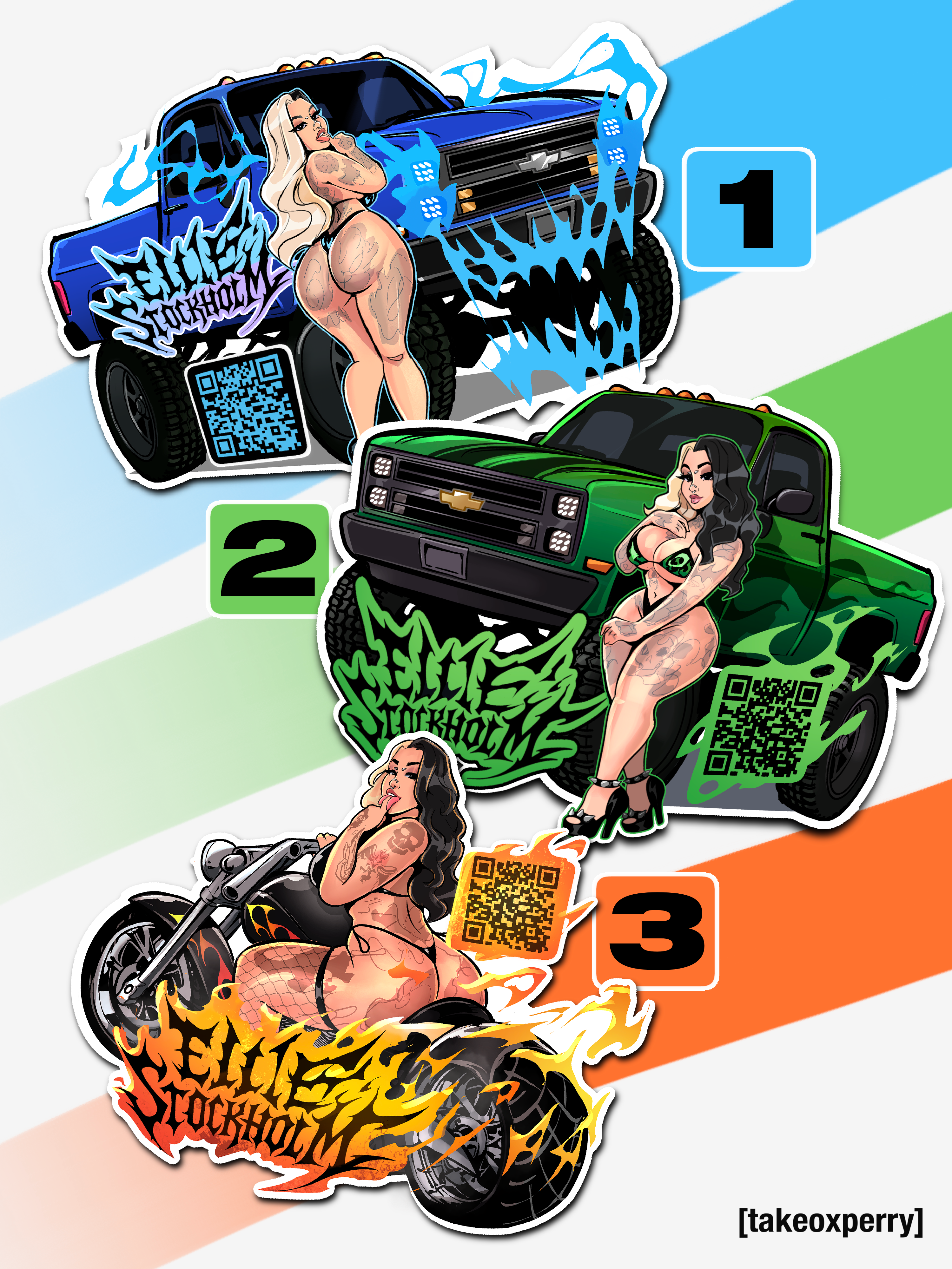 COLLECTOR STICKER PACK (3 shown + 1 surprise bonus retired design)
